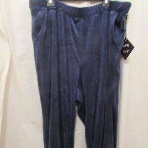 AVA & VIV VELOUR WOMEN'S JOGGERS SIZE 2X 20W / 22W  BLUE NEW PLUS SIZE POCKETS